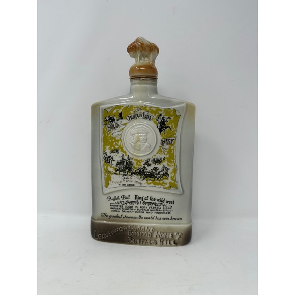 Vintage Buffalo Bill Cody McCormick Whiskey Decanter Wild West Ceramic Buffalo - Picture 2 of 5